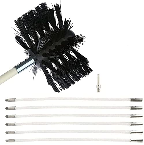 Kit De Cepillos For Limpieza De Chimeneas, Juego De Cepillos Ajustables, Cepillo For Limpieza De Chimeneas, con 15 Varillas Flexibles Cepillo De Chimenea Kit(6 Rods,610mm)