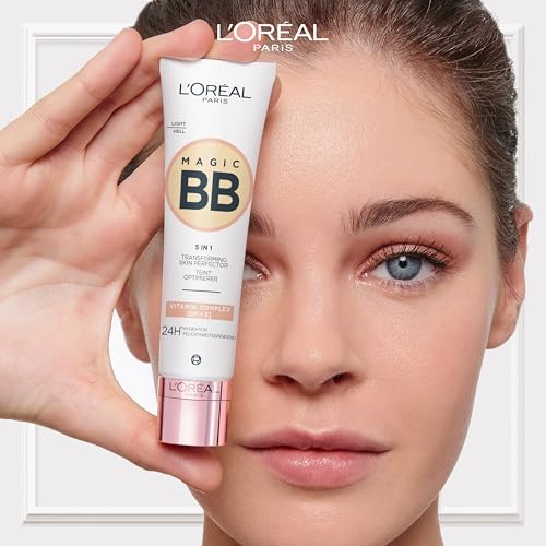 BB crème L'Oréal Paris Magic avec SPF 11, teinte 5 en 1 avec vitamine B5 et vitamine E, formule hydratante légère qui s'adapte au teint pour un fini éclatant naturel, 30 ml, teinte 02 Light