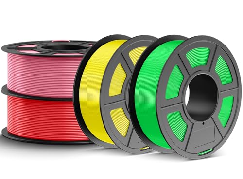 Image of JAYO High Speed PLA Filament 1.75mm 4.4KG Bundle, Rapid PLA 3D Printer Filament for Fast Printing up to 600mm /s, Dimensional Accuracy + /- 0.02mm, 4 Pack 1.1kg Spool (Yellow, Pink, Green, Red)