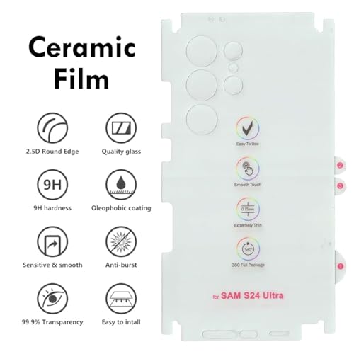 Image of TechTrendz 360 Degree Screen Protector Unbreakable Hydrogel Membrane TPU Clear Back Screen Guard Compatible with Samsung Galaxy S24 Ultra 5G (It is not Tempered Glass)