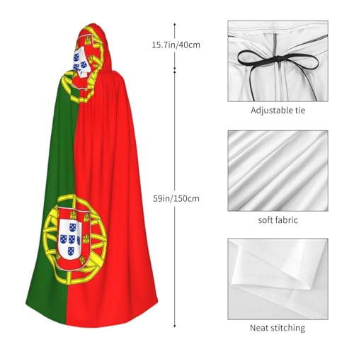 Cape médiévale Portugal avec grande capuche et imprimé complet - 2