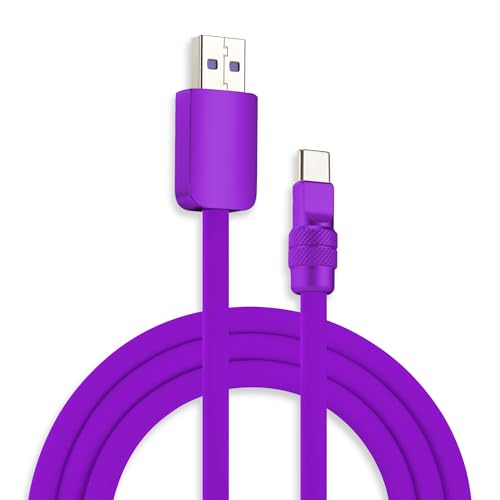 Image of chubbycable Chubby 2.0 Fast Charging Cable Durable Soft Silicone USB C Cable 120W Extra Thick Charger Cord Compatible with iPhone 17-15 Series iPad, Purple+Purple, USB-A to Type-C, 13.1 FT