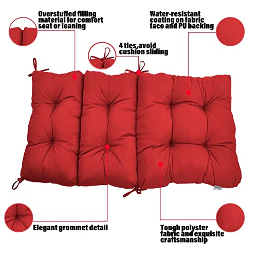 Kunste Tufted Deep Seat Cushions High Back Cushions Indoor Outdoor Patio Seating Cushions Red Set Of 2 #TOP2