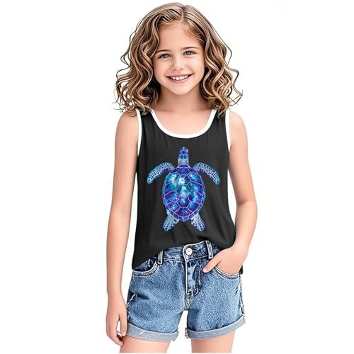 3-15T Baby Boy and Girls Cute Tank Tops Colorful Turtle Graphic Tees Shirt Summer Sport Fitness Loose Comfy Vest4