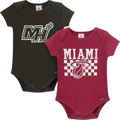 Image of Gerber Baby NBA Boys & Girls 2-Pack Short Sleeve Onesie Bodysuits