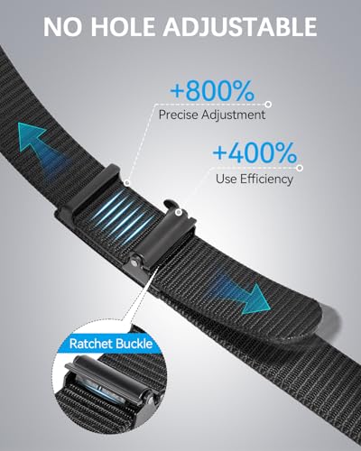 BOSTANTEN Ratchet Web Belt Men, Nylon Golf Adjustable Work Men's Belt with Casual Pants4
