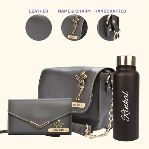 Image of YOUR GIFT STUDIO Customized Women Gift Set | Personalized Ladies Purse, Sling Bag Gift Set | Birthday Gift Set for Ladies | Anniversary Gift for Women