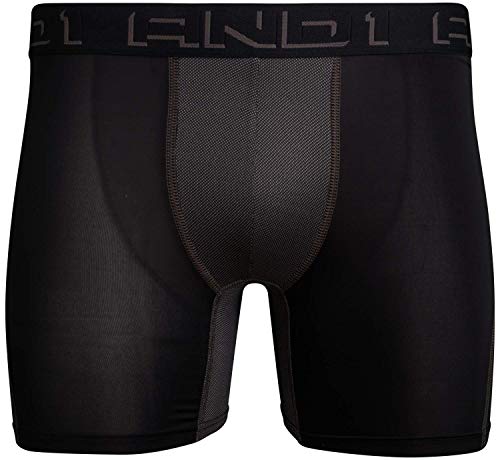 AND1 Men\'s Pro Platinum High Performance Boxer Briefs Active Underwear (6 Pack), Black/Black/Black, Medium\' - Thumbnail 7