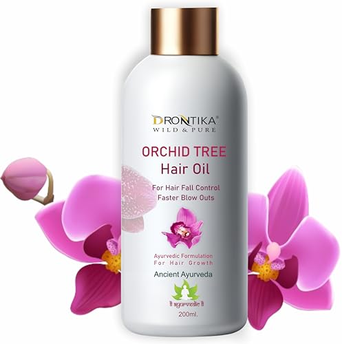 Image of Wild & Pure Orchid Hair Oil 200ml, Helps Hair Growth & Thickness, No Paraffin, Mineral Oil, Preservatives & Chemicals, with Rosemary, Onion & Amla Extract, Ayurvedic Formulation