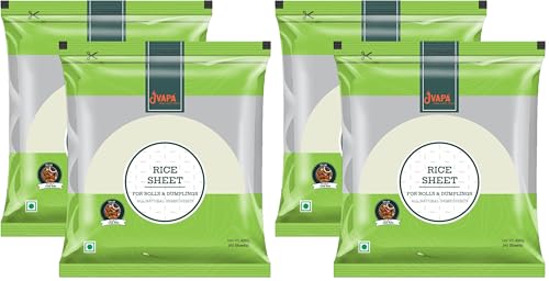 Image of Jvapa Rice Paper Sheet - 400Gms (Chả gio) | Round | 22 cm | Gluten-Free | Perfect for Rolls, Wraps & Dumplings (Pack of 4))