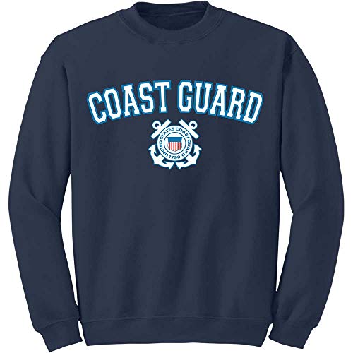 US Coast Guard USCG Crest Crewneck Fleece Sweatshirt - Grey
