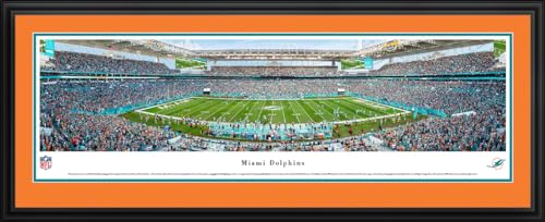 Miami Dolphin at Hard Rock Stadium - 44x18-inch Double Mat, Deluxe Framed Picture by Blakeway Panoramas