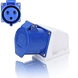 Enchufe industrial 32A 220V250V, enchufe de alimentación monofásico 3 pines Conector salida estándar con tapa IP44 Reemplazo extremo instalación abierta prueba explosiones