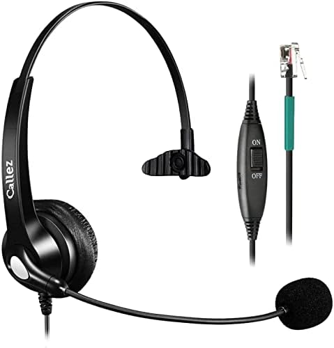 RJ9 Phone Headset Corded Telephone Headset with Microphone Noise Cancelling for Polycom VOIP VVX400 VVX401 VVX410 VVX411 VVX300 VVX310 VVX311 VVX501 335 ShoreTel 230 NEC Allworx Landline Deskphones