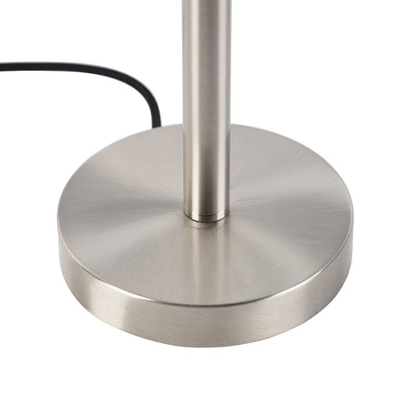 Qazqa Modern Tischleuchte mit Schirm, Tischlampe - Simplo - Weiß, Rund, max. 60W, Geeignet für LED, 52.5cm, Ideal als Schlafzimmerlampe und Wohnzimmerlampe
