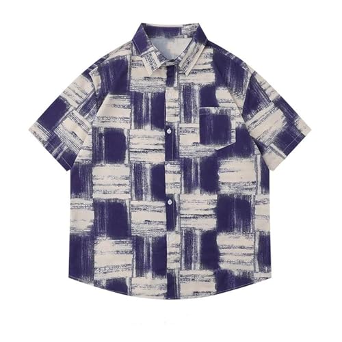T-Shirt Homme Style Chinois en maille à carreaux coupe large
