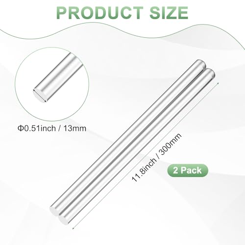Image of M METERXITY 2-Pack Acrylic Round Rods, 11.8 x 0.51 Inch / 300 x 13 mm Clear Acrylic Dowel Rods Sticks Plastic Sticks Strip for DIY Crafts Lighting Gardening Decorations