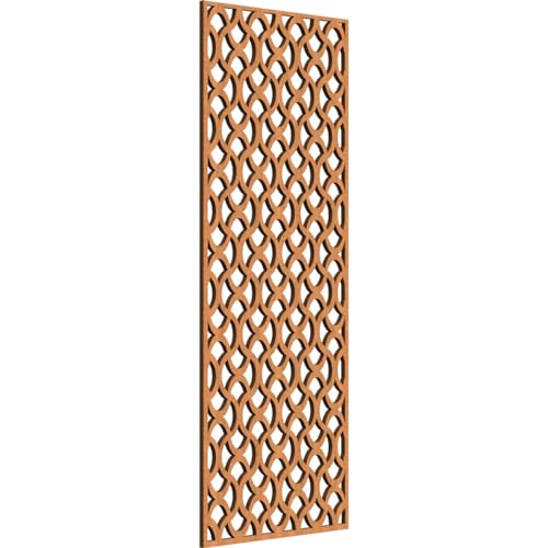 Image of 13 3 /8 inchW x 34 3 /8 inchH x 1 /4 inchT Resort Decorative Fretwork Wood Wall Panels, Cherry