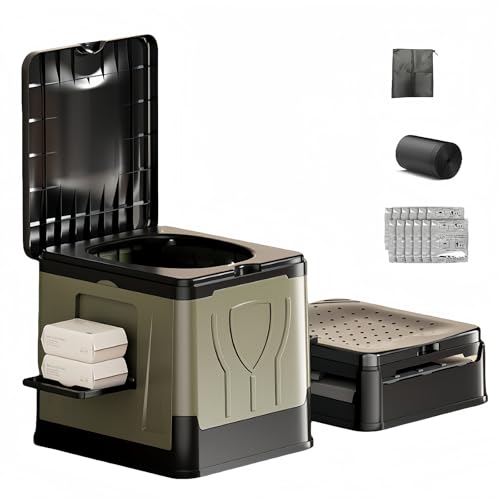 PVTK���p�ȈՃg�C�� �h�ЃA�E�g�h�A���p �ω׏d150kg �ȒP�g�� �R���p�N�g���[ �����܋Ìō܊e12���t�� �ЊQ���f�������p���ړI�g�уg�C�� �T���@�\ (20L,�O���[��)