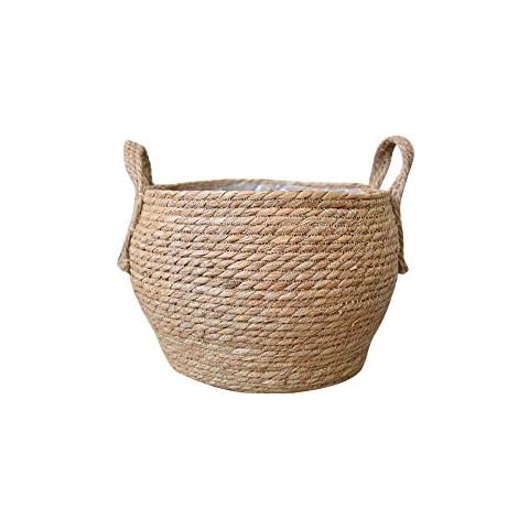LSFYYDS Seagrass Planter Basket, Natural Plant Pots Containers, Hand Woven Plant Pot Cover with Leak-Proof Plastic Lining for Indoor Outdoor Garden Balcony Home Decoration(19cm/24cm/29cm) Cover