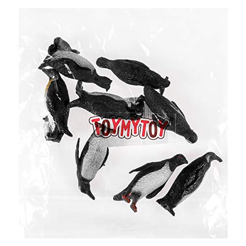 TOYMYTOY Penguin Collection Plastic Ocean Animal Penguin Figure Model For Babies and Children 8pcs