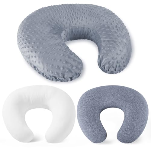 Image of NiSleep Nursing Pillow for Breastfeeding and Bottle Feeding Pillow, Support for Mom and Baby, with 2 Removable Machine Washable Cover, Ergonomic Breastfeeding Pillow (Light Grey)