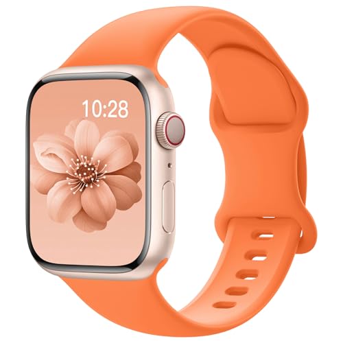 Image of Sport Silicone Band Compatible with Apple Watch Bands 40mm 38mm 41mm 44mm 45mm 42mm 49mm Women Men,Soft Wristband Waterproof Replacement Sport Strap for iWatch Bands Series 9 8 7 6 5 4 3 2 1 SE Ultra