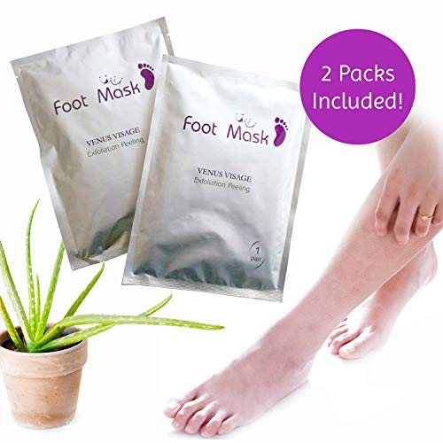 Venus Visage Foot Peel Mask 2 Pack, Peeling Away Calluses and Dead Skin Cells, Make Your Feet Baby Soft, Exfoliating Foot Mask, For Men and Women, Lavender