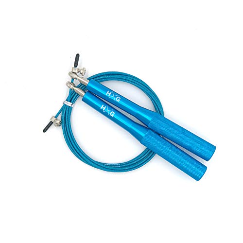 Comba Jump Metálica o cuerda de saltos para fitness. Tu casa es tu gimnasio. (Azul)