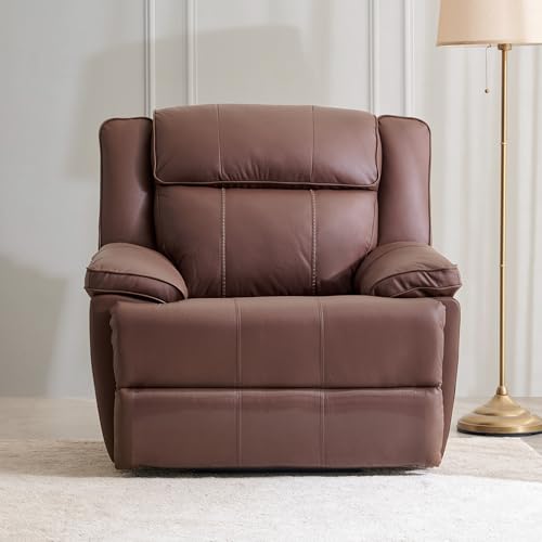 Image of Home Centre | Torino | Electric Recliner | Half Leather | Solid Wood | 1 Seater Recliners | Brown | 2 Years Warranty