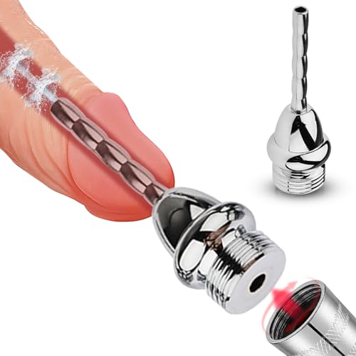 AMZII 2-IN-1 Dilator Harnröhre Edelstahl Hohl,mit Po Dusche Analdusche für Harnröhren und Anal Dusche,Analdusche für Analverkehr,Katheter Harnröhre Mann Penis Plug Harnröhren Einlauf Klistier (A2)