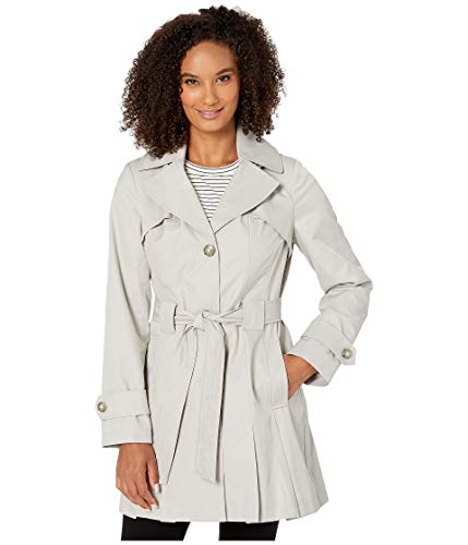VIA SPIGA Single Breasted Hooded Belted Trench Silver LG