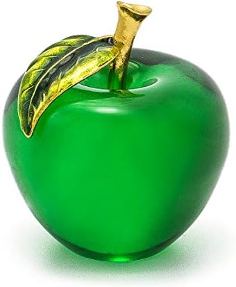H&D Crystal Apple Paperweight Art Glass Fruit Collectible Figurines ...