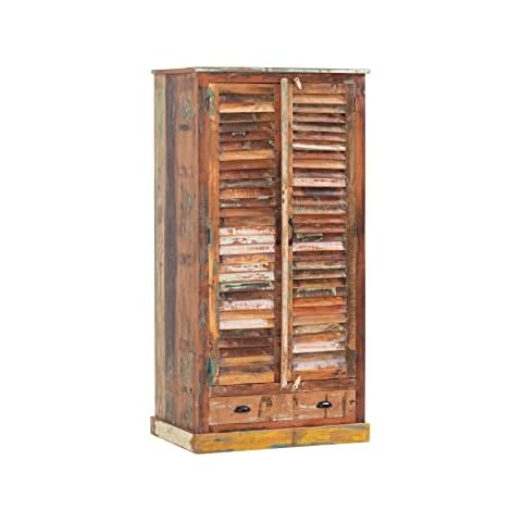 Woodkings® Kleiderschrank Wakefield 2tür, recyceltes Massivholz antik Cover