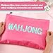 Woanger American Mahjong Tile Bag Mahjong Storage Bags Suitable for Standard Size American Mah Jong Tiles Set with Zipper Thickened for Mah Jong Accessories and Gifts Supplies(Classic,Pink)
