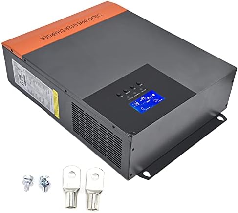 3000W Solar Inverter DC 24V to AC110V 120V Pure Sine Wave Off Grid Inverter All in One with 60amp MPPT Controller Maximum 145V PV Power Converter