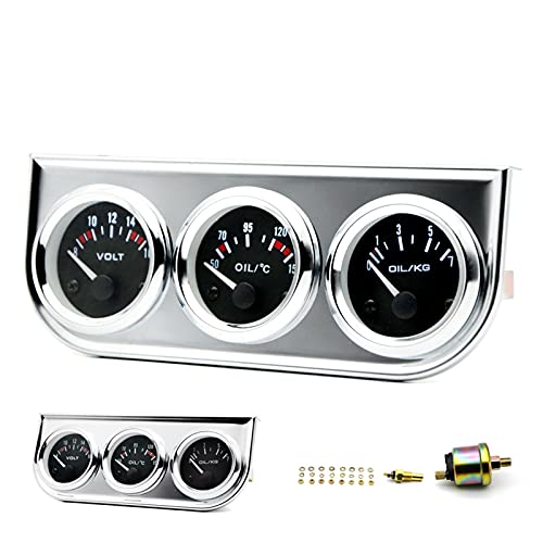 Kit manomètre 52mm huile pression température volt avec capteur universel auto