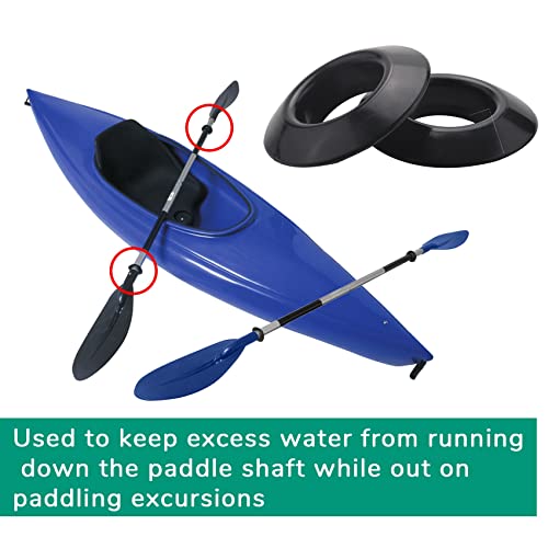 Lizusidtsy 4Pcs Universal Kayak Canoe Raft Paddle Oar Drip Rings Splash Guards Ring Paddle Accessories Replacement, Black