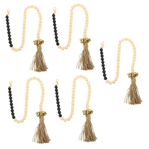 BELLIFFY 5pcs Wooden Beaded Dog Training Bell Bell for Potty Training Pet Training Aid Dog Hanging Bell Rope