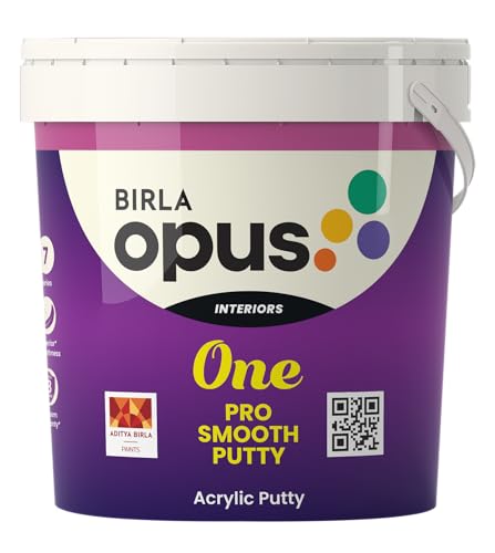 Image of Birla Opus One Pro Smooth Putty for Wall (20kg, White Colour, Matt Finish)-Ultra Smooth Wall Putty with Tough Adhesion-Superior Coverage & Easy Application-Interior, Exterior Walls|Get 10% More Free