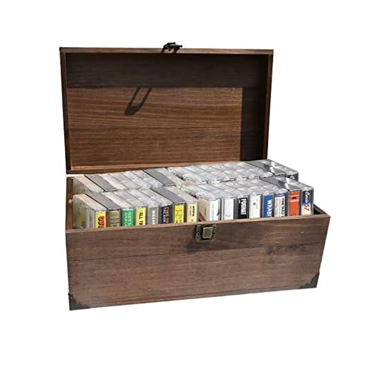 Wooden Vintage Luxury Cassette Tape Holder and Storage Box Hold 32 Cassette Tapes Appealing Piece of Durable Nostalgic Furniture for Home