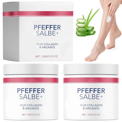 Pfeffersalbe Zum Bräunen 2 Stück Pfeffersalbe Bräunun Pfeffersalbe Cream Pfeffersalbe Hautreparatur Pfeffersalbe Plus Aktiv Pfeffer salbe zum Bräunen Reichhaltige Salbe mit Plus Collagen & Arganöl