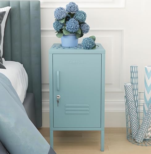 Aiasuit Single Door Storage Cabinet Coffee Table Metal Storage Cabinet Adjustable Position Suitable for Bedside Table Side Table Kids Cabinet Blue Size: 27.55”H x 13.78”W x 14.96”D