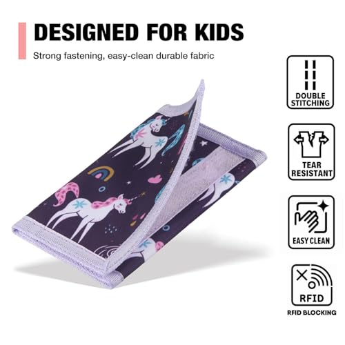 Image of Kids Wallet for Girls Ages 4-12, Unicorn Girls Wallet, Toddler Wallets with Coin Pocket, Novelty Christmas & Birthday Gift