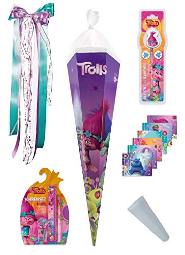 Preisvergleich Produktbild Familando Trolls Schultüte 85cm - mit passender Schleife und Spitzenschutz