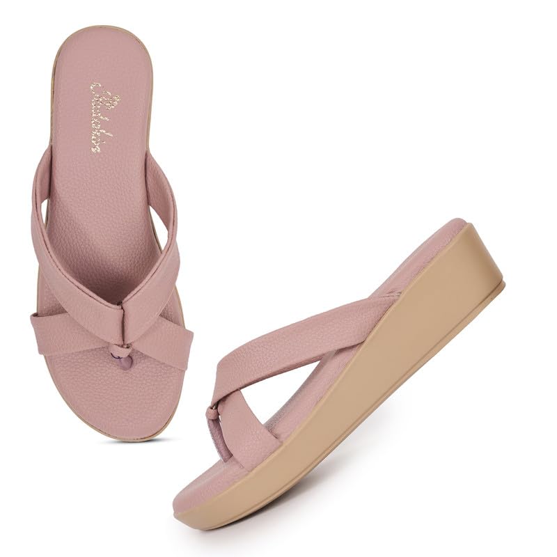 Padchin Women T Strap Wedge Heel
