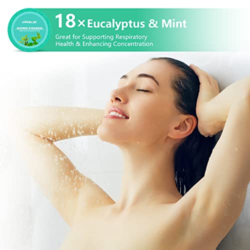 Minslis Shower Steamers Aromatherapy, 18-Pack Shower Bombs, Long-Lasting Shower Tablets Essential Oil Stress Relief And Relaxation Bath Gifts For Women And Men (Eucalyptus & Mint) #TOP1
