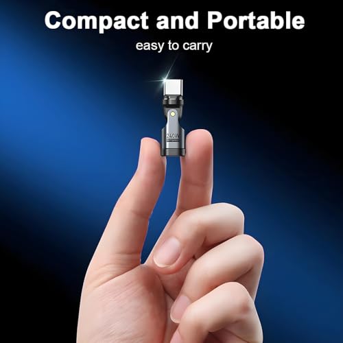 Image of ZORBES PD 240W Fast Charger Adapter, Type C Male to Type C Female Converter, Magnetic Adapter with Flexible Swivel, Aluminum Alloy Housing, Universal Fit for Laptops, Tablets, Phones and Power Banks