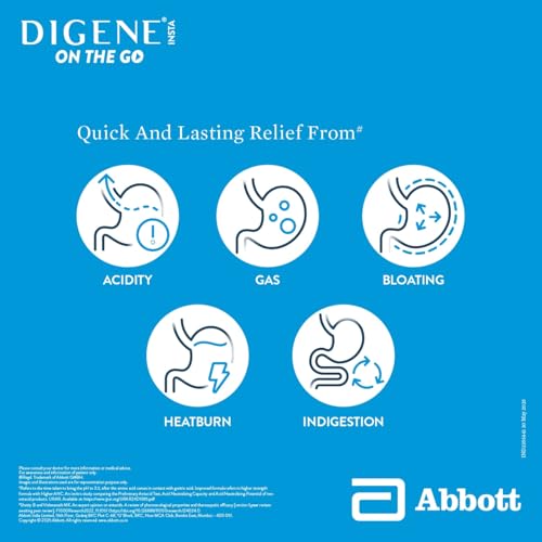 Image of Digene Insta Mint On the Go - Pack of 5x10ml Antacid Antigas | Acts in 2 Seconds | Instant Relief from Acidity, Gas, Bloating, Heartburn and Indigestion | Anytime, Anywhere Convenience Pack | No Added Sugar | Doctor's No.1 Antacid Brand| Improved Mint flavor| Pack of 5x10ml
