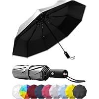 Repel Umbrella Guarda-chuvas de viagem à prova de vento para chuva - guarda-chuva fácil de abrir automaticamente, durável e compacto, moldura de fibra de vidro forte, dossel impermeável - mochila